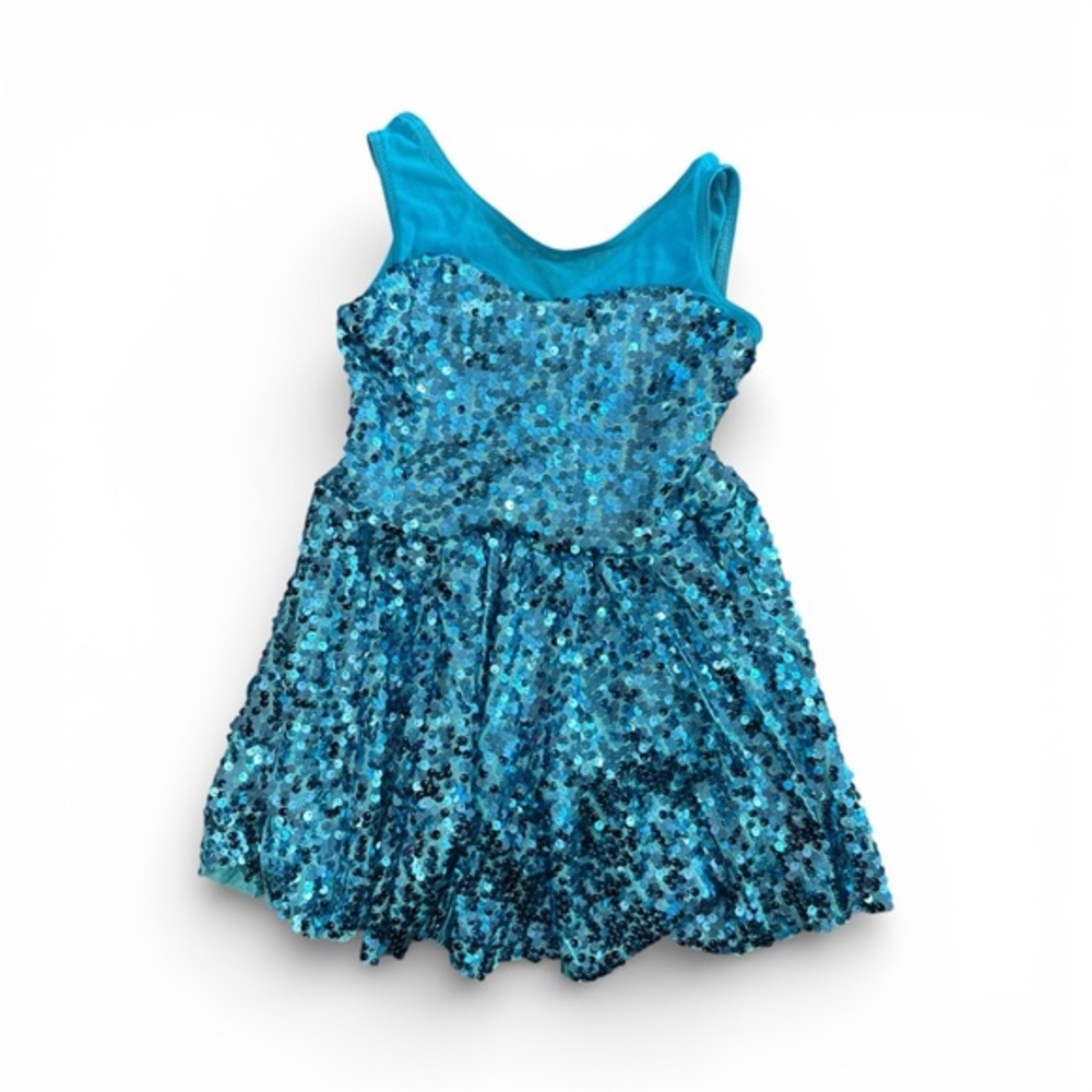 Weissman Light Blue Sequin Shimmer Kids Size Large Dance Costume Party Dress
